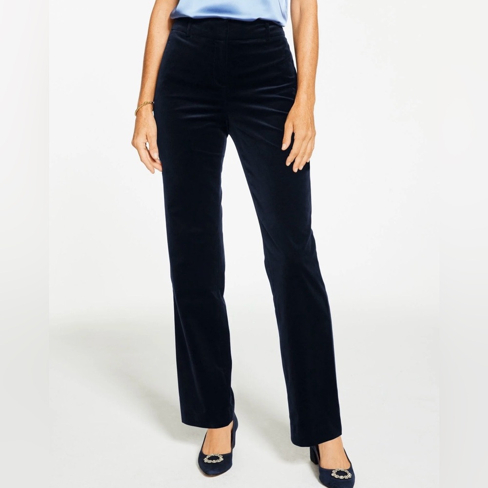 Talbots Straight Leg Plush‎ Velveteen Blue Women's Pant Sz 16